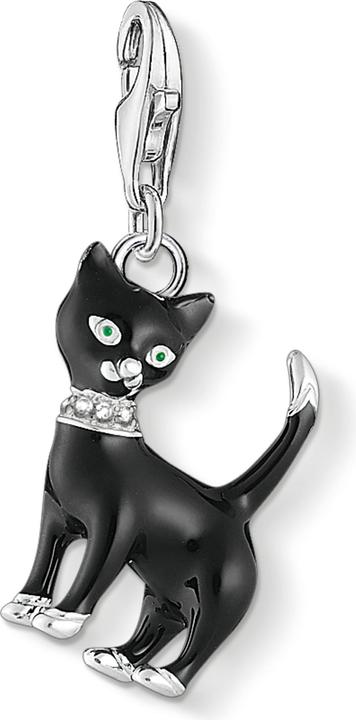 Thomas Sabo Charm-Anhänger Katze schwarz (925er Silber)