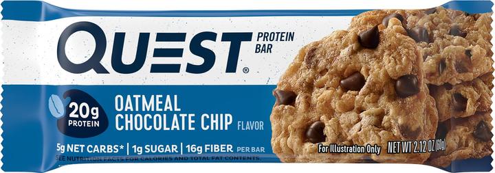 Actual product image Quest Nutrition Bar (12 x 60g) (Oatmeal Chocolate Chip, 12 pcs., 720 g)