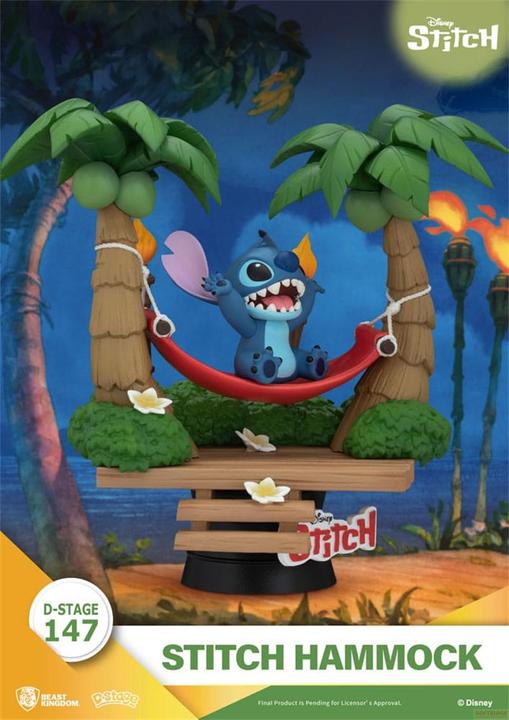 Productafbeelding Beast Kingdom Lilo & Stitch D-Stage PVC Diorama Stitch Hangmat 13 cm
