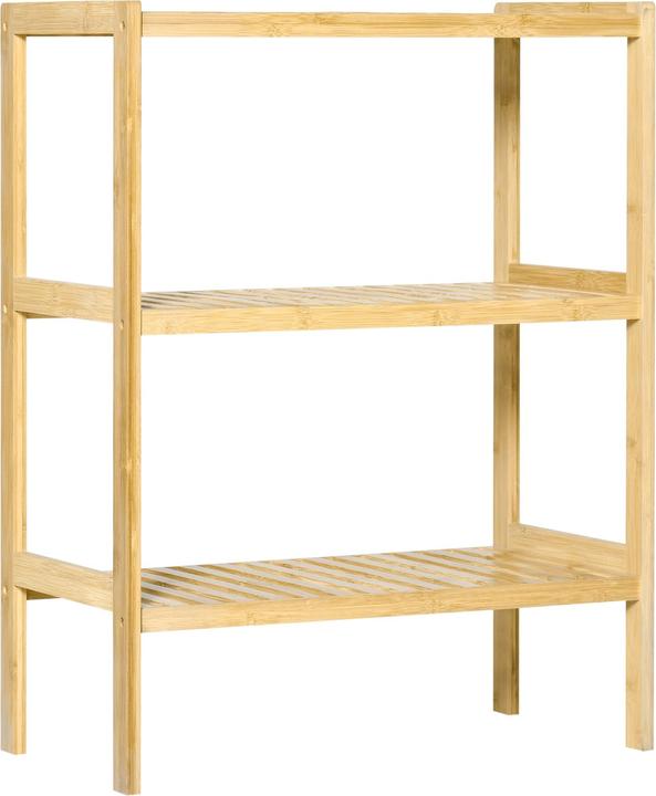 Produktbild Homcom Regal Bambusregal 3 Regalböden, Bambus 62x33x80cm, Natur