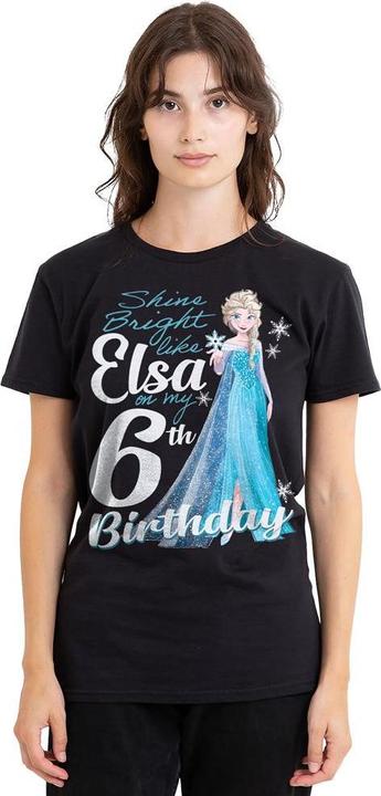 Actual product image Disney Frozen Unisex Adult Bright Like Elsa 6th Birthday T-Shirt (S)