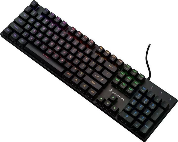 Produktbild SureFire Gaming KingPin M2 Kabelgebunden, USB Gaming-Tastatur Beleuchtet, Multimediatasten US-Engli (US, Kabelgebunden)