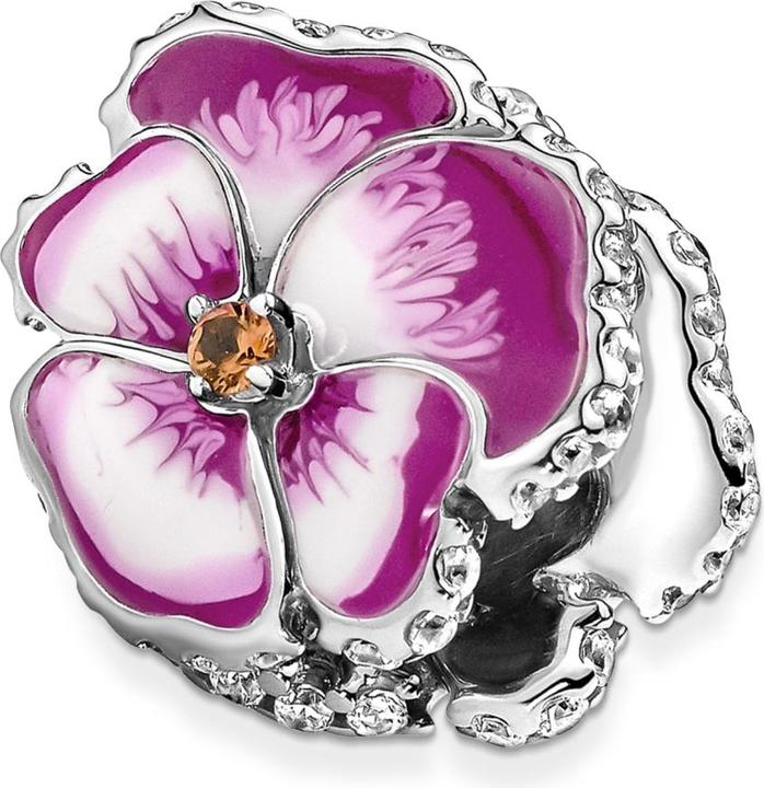 Pandora Fascino rosa a forma di viola del pensiero (Argento 925)