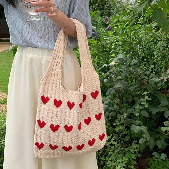 Produktbild Only-Bags.Store Gestrickte Handtaschen Grosse Kapazität Taschen Umhängetasche Herbst Handtaschen Casual Woven