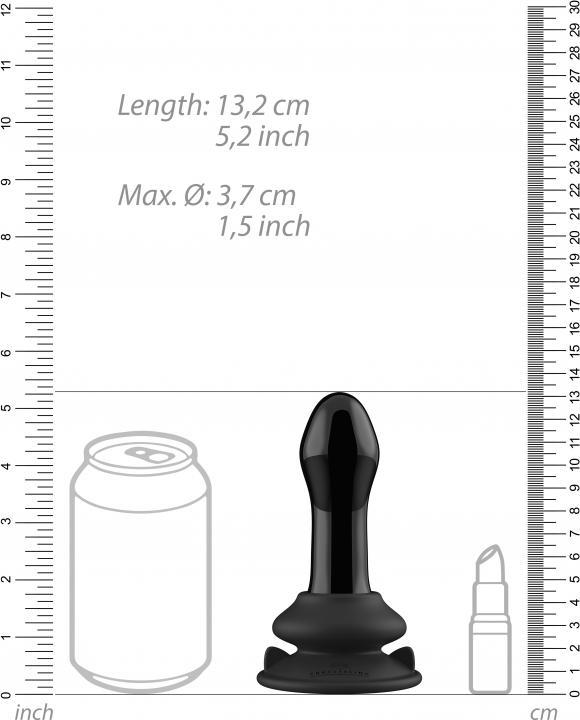 Produktbild Shots Pluggy - Glass Vibrator - With Suction Cup and Remote - Rechargeable - 10 Speed
