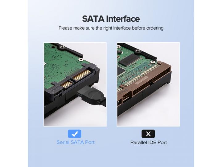 Actual product image Ugreen SATA 3.0 cable angled 90-degree
