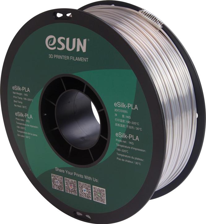 Produktbild eSUN EPLA-SILK 1,75mm SILVER 1kg 3D FILAMENT (PLA, 1.75 mm, 1000 g, Silber)