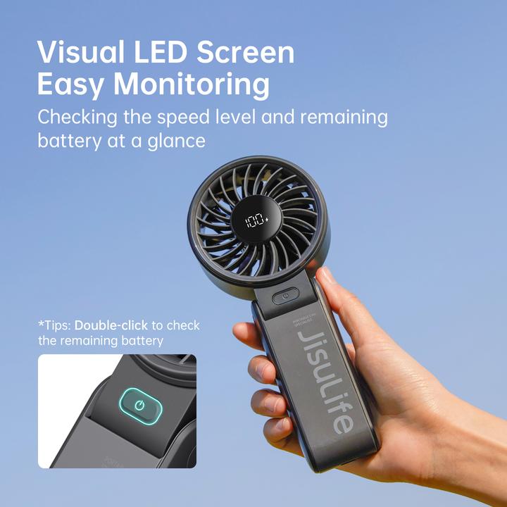 Actual product image Jisulife Handheld Fan Life7 (5000mAh) black