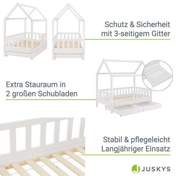 Immagine prodotto Juskys Lettino Marli con rete e rete a doghe (80 x 160 cm)