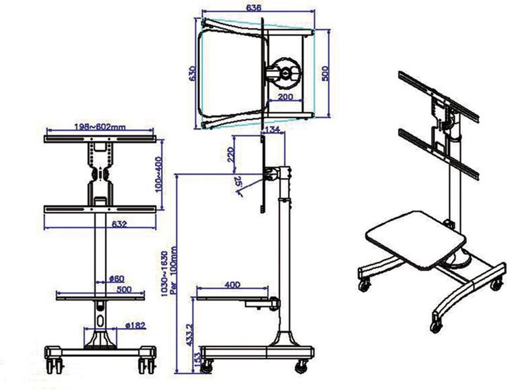 Productafbeelding Value Rollende standaard (47", 50 kg)