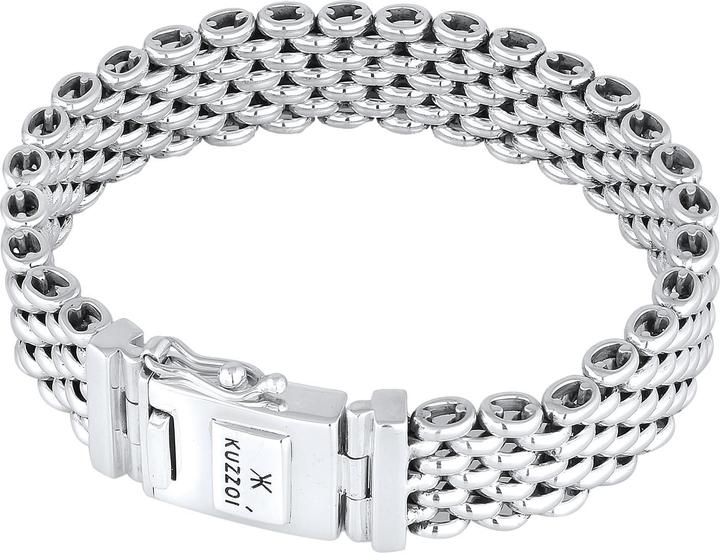 Actual product image Kuzzoi Bracelet Mens Robust Box Clasp 925 Sterling Silver (23 cm, 925 sterling silver)