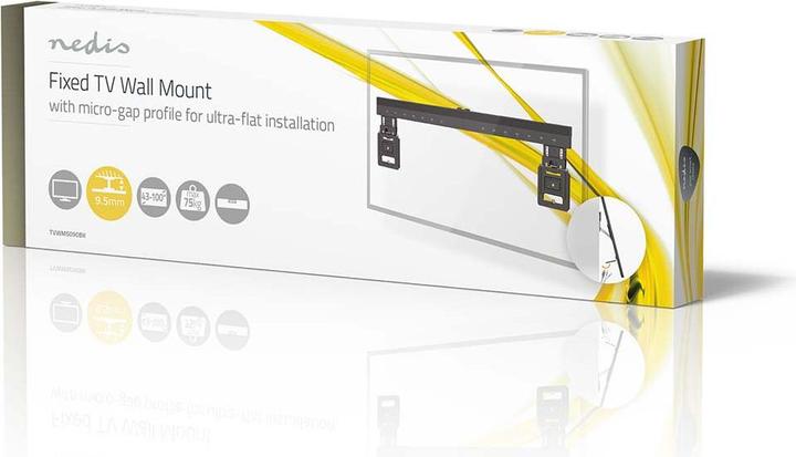 Actual product image Nedis Fixed TV wall mount | 43 - 100 " | maximum supported screen weight: 75 kg | minimum supported (Wall, 100", 75 kg)
