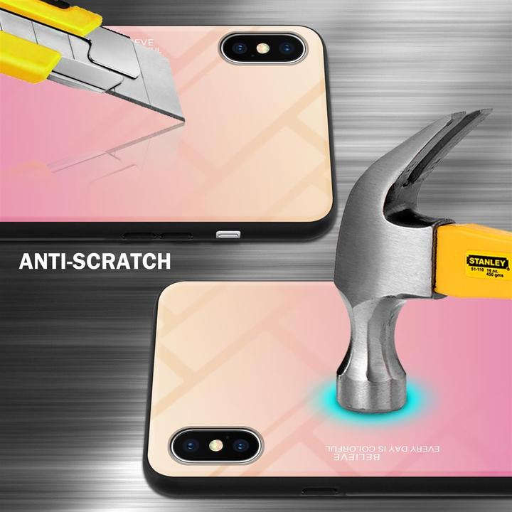 Produktbild Cadorabo TPU 2 Farben Glas Cover (Apple iPhone XS Max)