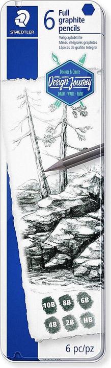 Immagine prodotto Staedtler Matite di grafite solida 100G Mars Lumograph in grafite pura (6.80 mm, 2B, 4B, 6B, 8B, 6 x)