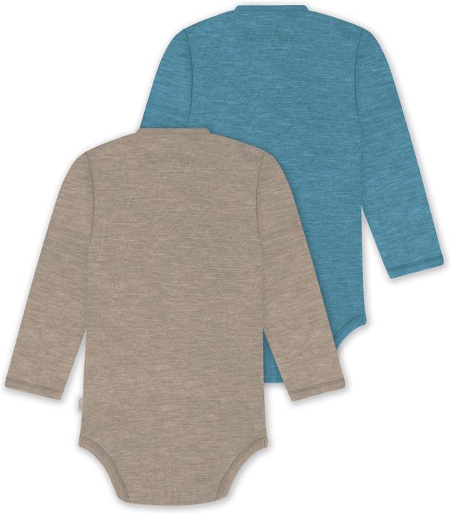 Produktbild Normani 2er Pack Bio Baby-Body Langarm Wickelbody aus Merinowolle für Junge und Mädchen - 9353 (68)