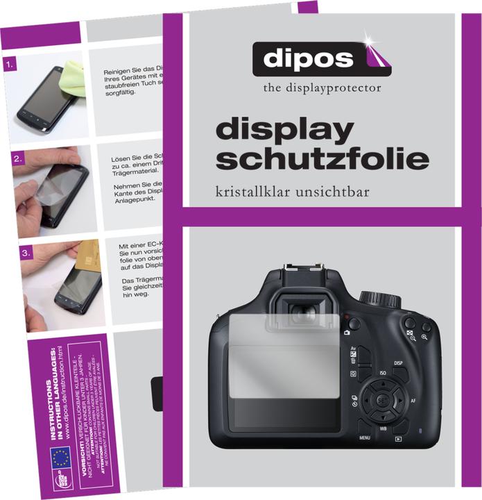 Dipos Displayschutzfolie Crystalclear (Displayschutz, Canon EOS 2000D)