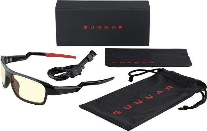 Actual product image Gunnar Gaming Glasses Lightning Bolt Onyx Amber