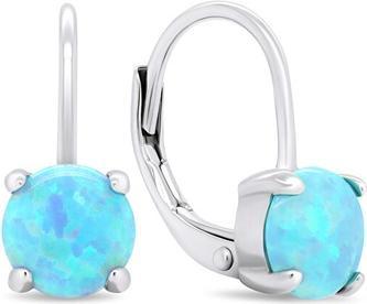 Brilio Silver - Charming silver earrings with synthetic opals EA370WLB