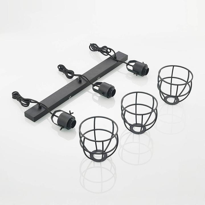 Actual product image Lindby Flintos 3 pendant light Black (E27)