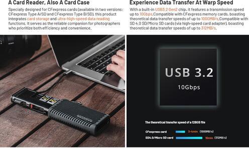 Actual product image Pgytech CreateMate Card Reader Case Type B/SD (USB 3.2 Gen 2)