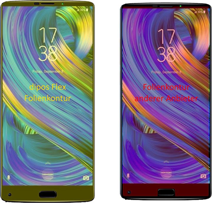 Actual product image Dipos Screen Protector Full-Cover 3D (3 Piece, Homtom S9 Plus)