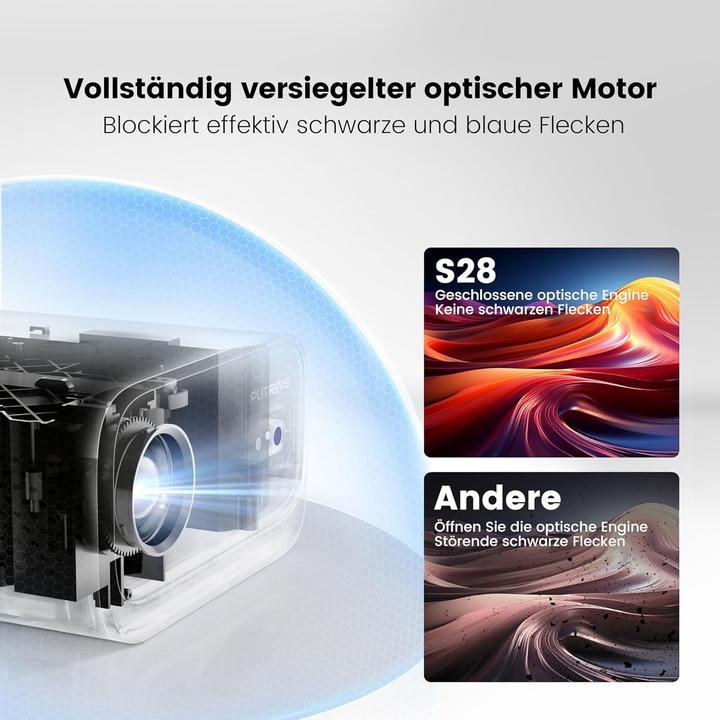 Actual product image Putrims S28 Mini Beamer mit Fernbedienung, Full HD, 1080P (Full HD)