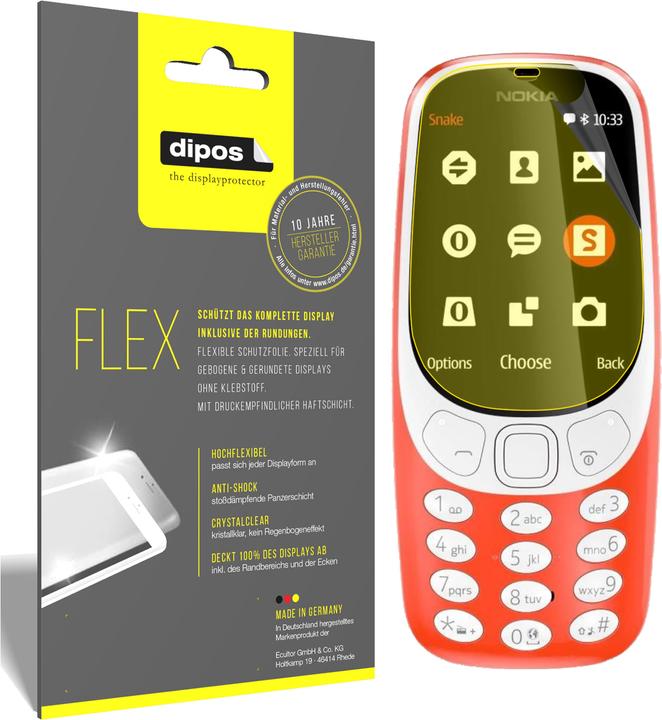 Produktbild Dipos Displayschutzfolie Full-Cover 3D (3 Stück, Nokia 3310 3G, Nokia 3310 2G)
