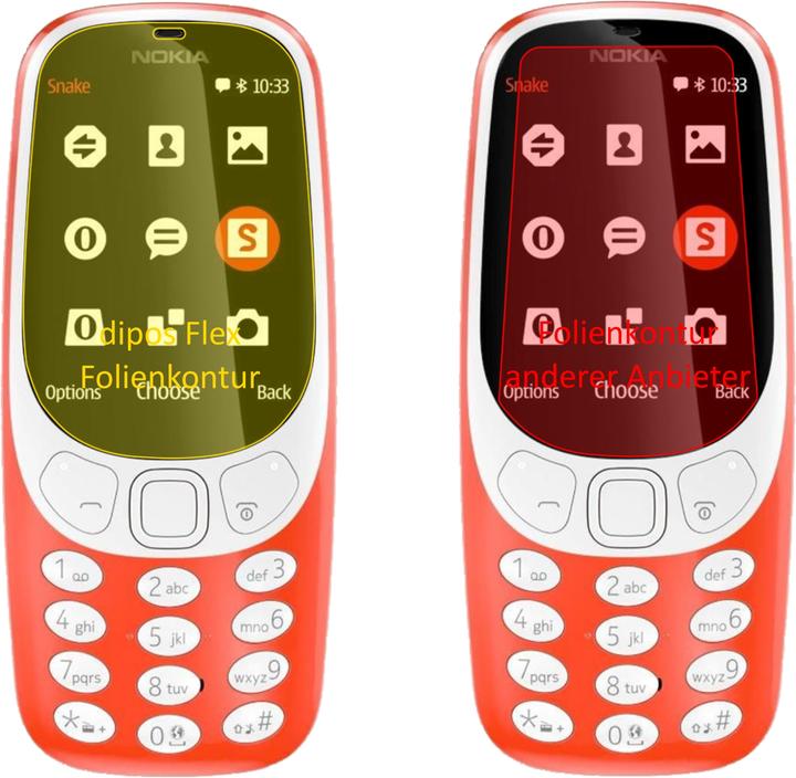 Produktbild Dipos Displayschutzfolie Full-Cover 3D (3 Stück, Nokia 3310 3G, Nokia 3310 2G)