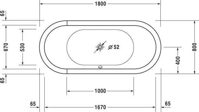 Produktbild Duravit Oval-Whirlwanne STARCK 170 l 180x80 we 2 RS Combi-System P (170 l, 180 cm, 80 cm)