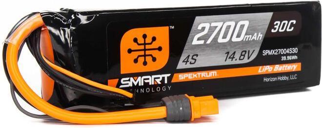 Immagine prodotto Spektrum LiPo Pack 2700mAh 4S 14.8V Smart LiPo Battery 30C IC3 (14.80 V, 2700 mAh)