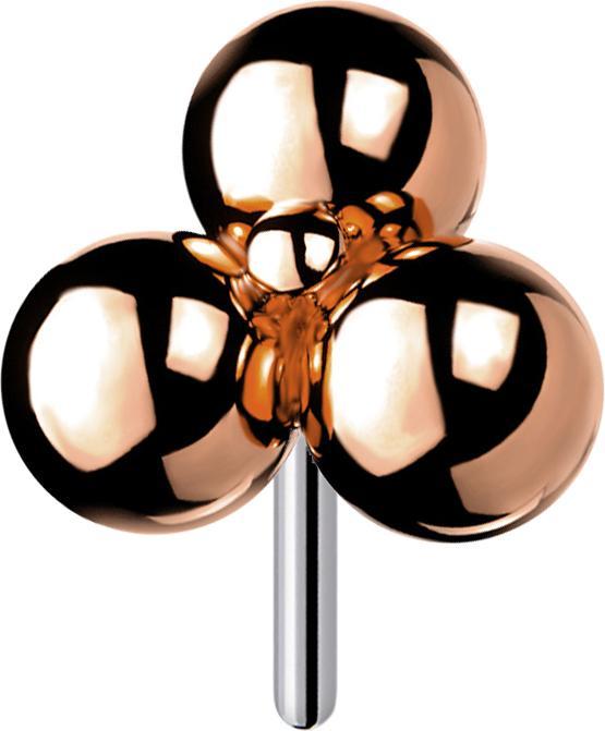 Star Piercing Threadless rosegold drei Kugeln (Titan G23, ohne Messing)