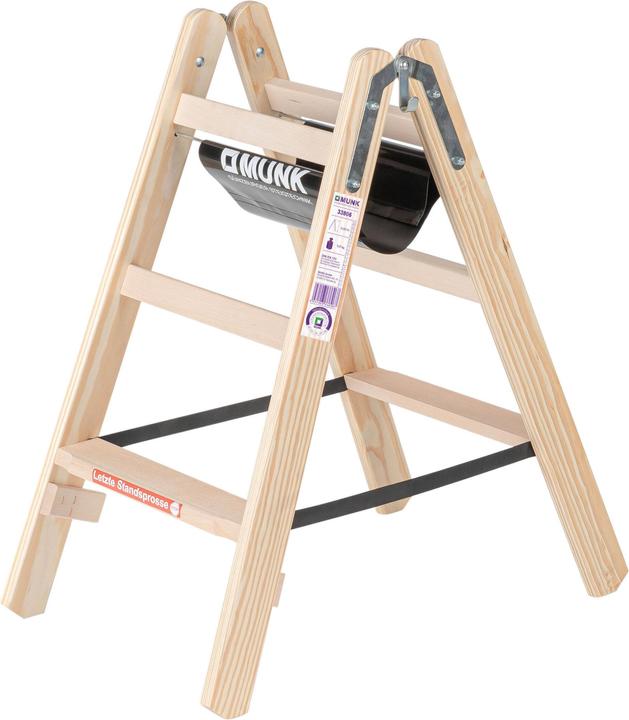 Immagine prodotto Munk Scala a gradini in legno, accesso su due lati, 2 x 3 gradini, altezza di lavoro 2300 mm. (Scala doppia, 88.50 cm)