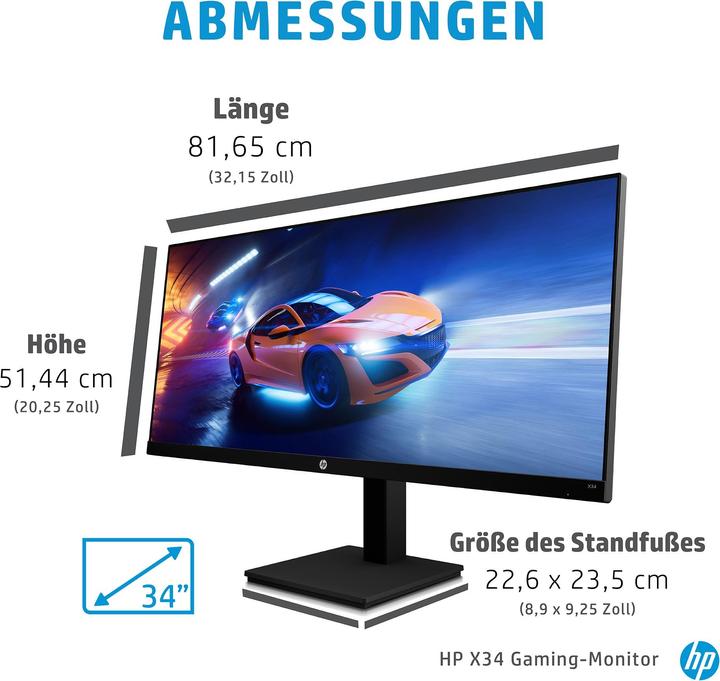 Actual product image HP X34 (3440 x 1440 pixels, 34")