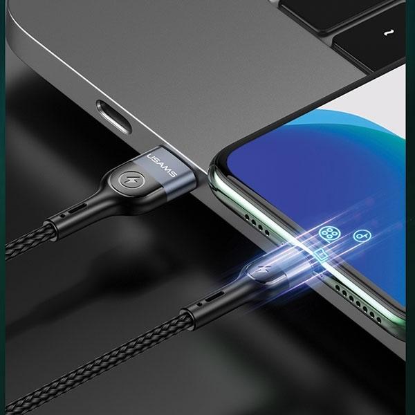 Produktbild Usams USB USB-A Cable - Lightning 1.2m Black (63800-uu) (1.20 m, USB 3.0)