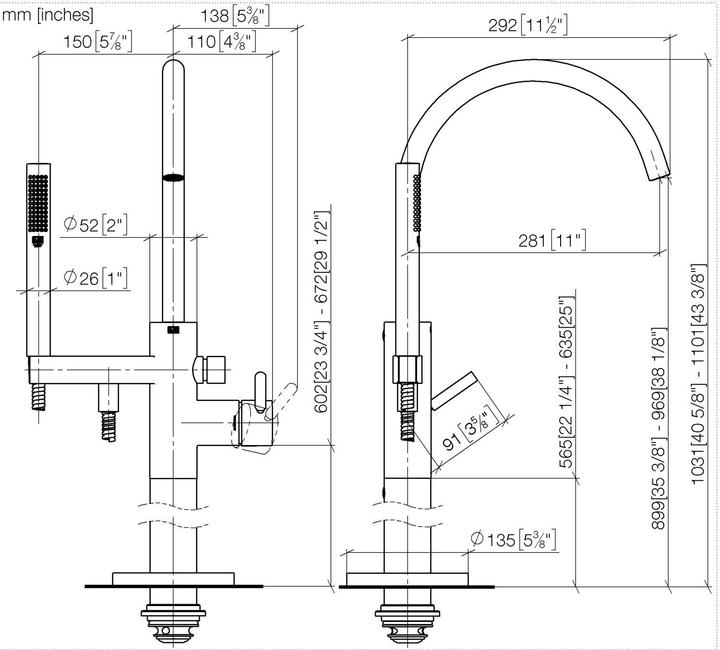 Immagine prodotto Dornbracht Meta miscelatore monocomando per vasca da bagno con piedistallo 25863661, per installazio