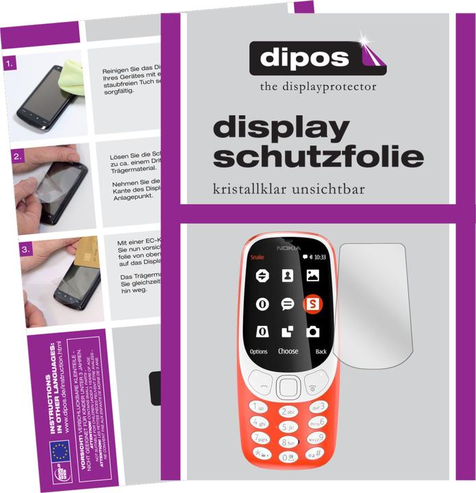 Produktbild Dipos Displayschutzfolie Crystalclear (2 Stück, Nokia 3310 2G)