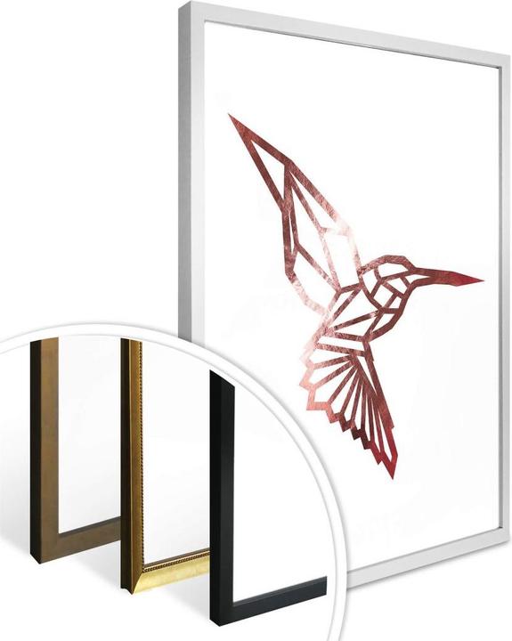 Immagine prodotto Trenddeko Colibrì Origami - ottica oro rosa (60 x 80 cm)