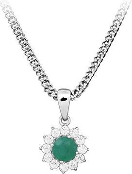 Silver Cat Sterling Silver Zirconia Emerald Necklace Sc565 Chain, Pendant (Sterling Silber)