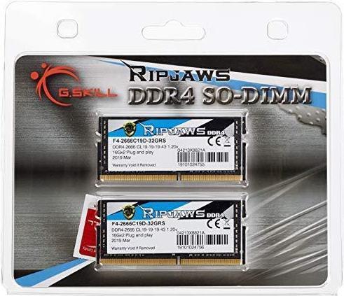 Immagine prodotto G.Skill Ripjaws (2 x 16GB, 2666 MHz, DDR4-RAM, SO-DIMM)