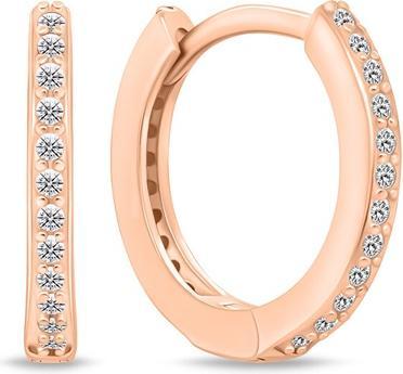 Actual product image Brilio Silver - Glittering bronze rings earrings EA159R - Diameter: 1.4 cm