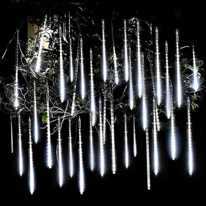 Immagine prodotto Hermex LED-Lichterkette Girlande Weihnachtslichter Meteor Regentropfen Weiss (2.80 m)
