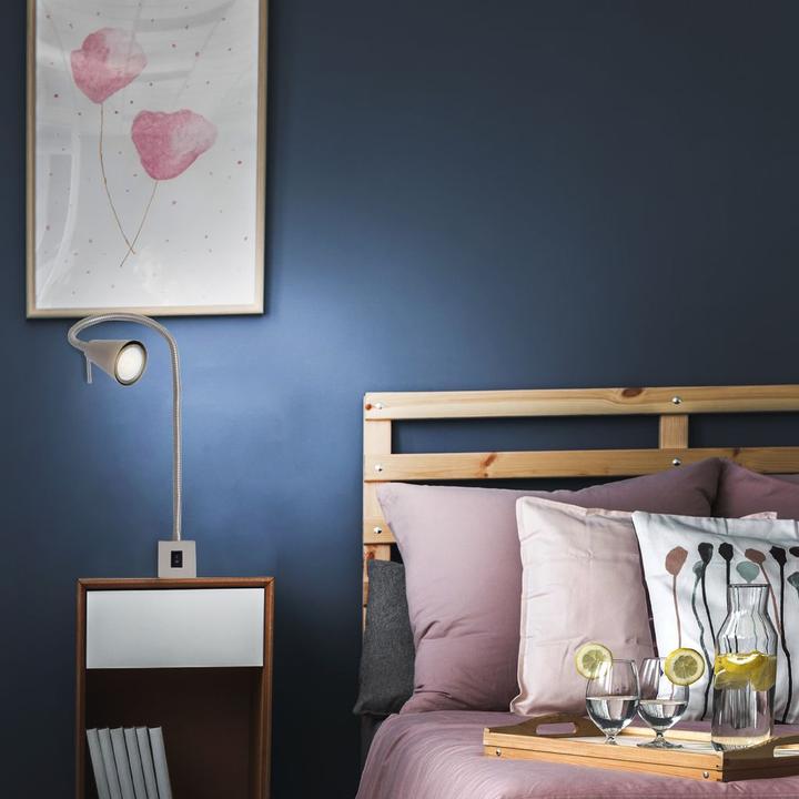 Actual product image Briloner 2er Set LED Bettleuchte Schlafzimmer Wohnzimmer Matt-Nickel