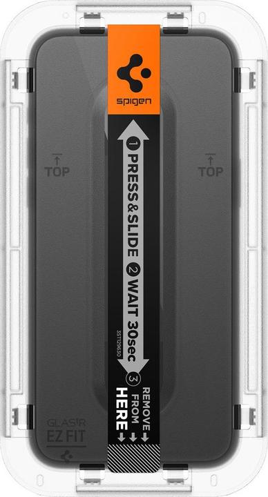 Immagine prodotto Spigen VETRO TEMPERATO GLAS.TR "EZ FIT" FC CONFEZIONE DA 2 IPHONE 15 NERO (2 Pezzo/i, Apple iPhone 15)
