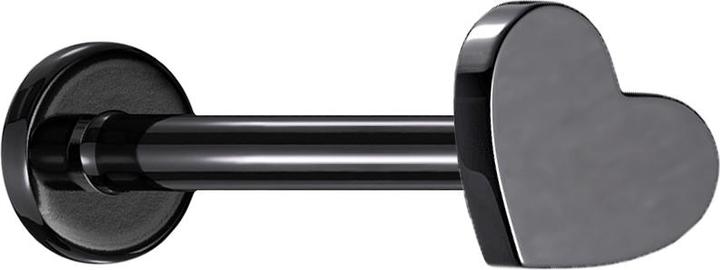 Actual product image Star Piercing Micro Labret Internal Thread Black Heart (Titanium G23, without brass)