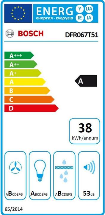 Energie-Label Bosch Hausgeräte DFR067T51 (Flachschirmhaube)