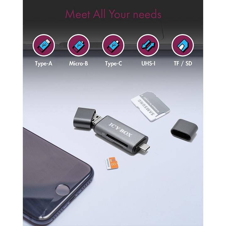 Image du produit Icy Box Ib-Cr200-C (USB, USB 2.0 Micro-B)