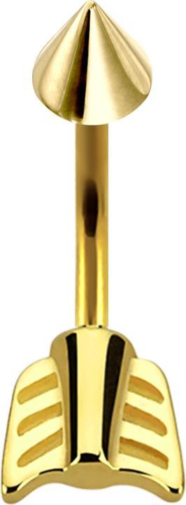 Immagine prodotto Star Piercing Banana placcata oro con cono e freccia (senza ottone, Acciaio chirurgico 316L)
