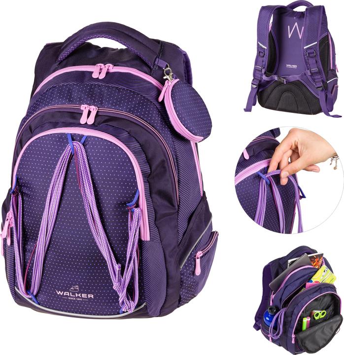 Image du produit Walker Sac à dos scolaire Fame Twist 32 l, 9 ans et + Violet (32 l)