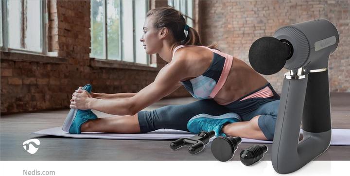 Image du produit Nedis Pistolet de massage sportif à piles Construit en Lithium Ion Rechargeable 6 modes de massage U