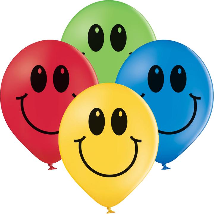 Actual product image bonacker ballonversand Assorted smiley balloons - premium quality made from natural rubber (25 x)